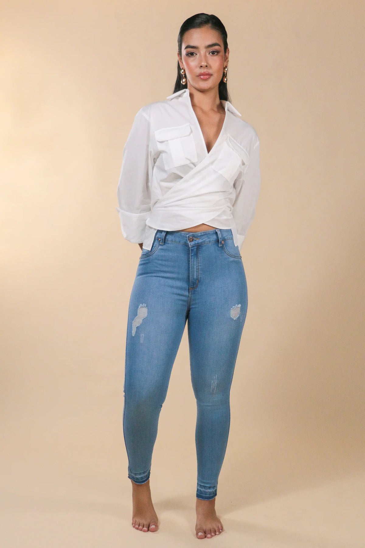 High waist Skinny Jeans Light Blue